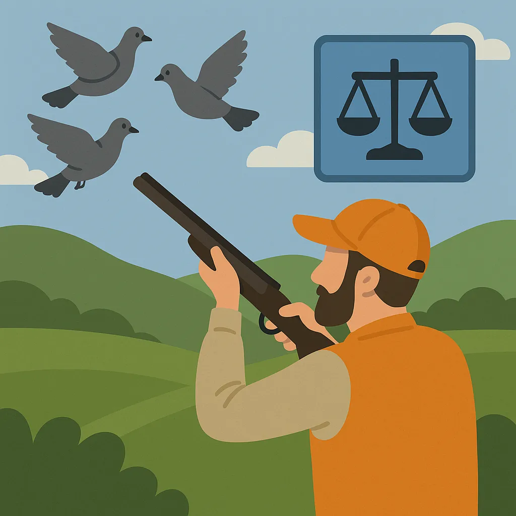 Illustration d'un personnage lors d'un tir au pigeon.