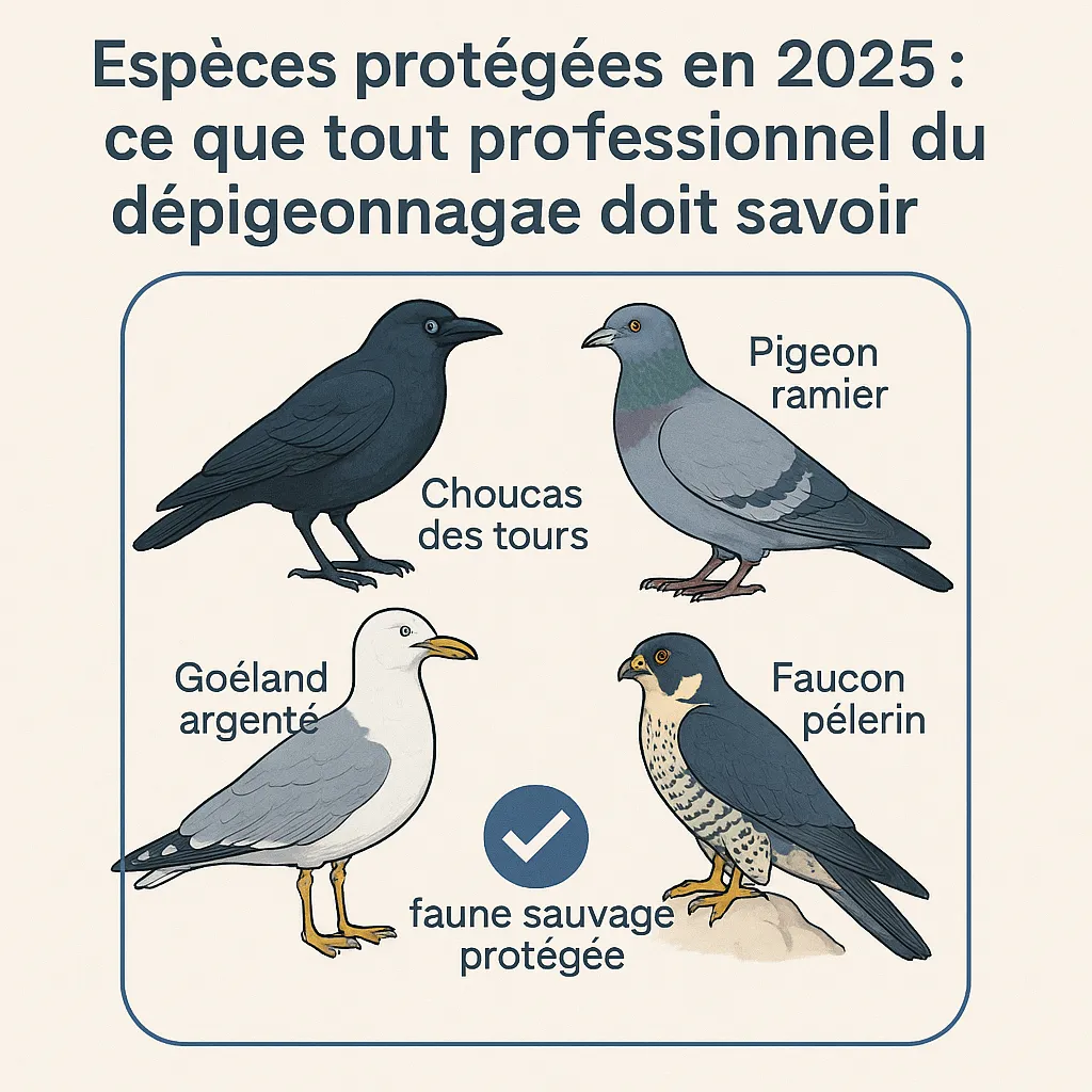 Illustration de plusieurs espèces d'oiseaux protégées en 2025.
